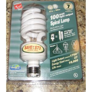 Commercial Electric 75 Watt Light Output SPIRAL LAMP, Medium Base CFL